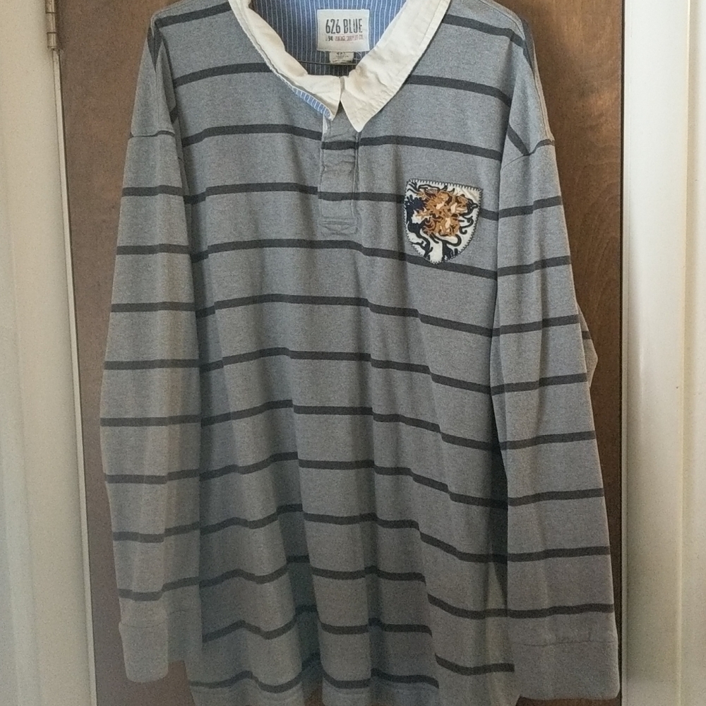 626 Blue long sleeve Mens shirt